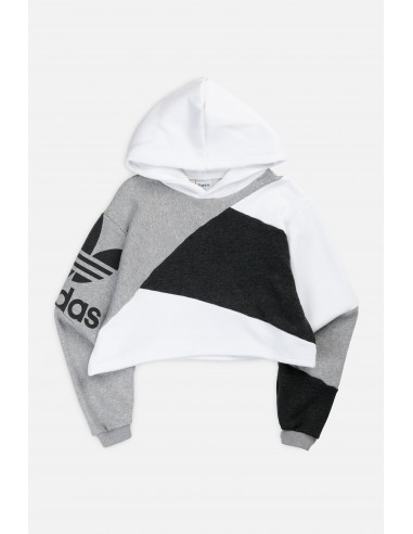 Rework Adidas Patchwork Crop Sweatshirt - M